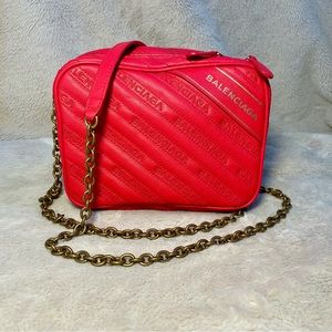 Balenciaga Reporter Bag in Red Leather